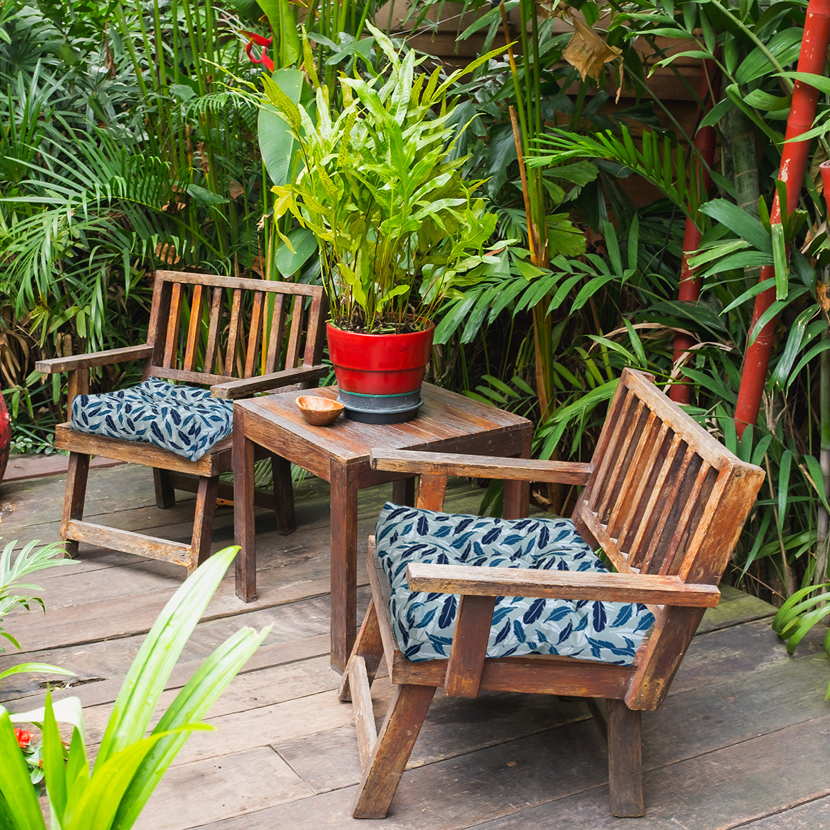 AAAAAcessories Outdoor Wicker Seat Chair Cushion Set of 2, 19 x 19 x 5 Inch